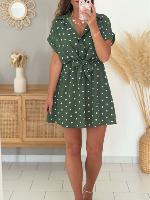 Robe Romane (kaki à pois)