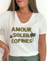 Tee shirt "Soleil copines" (vert)