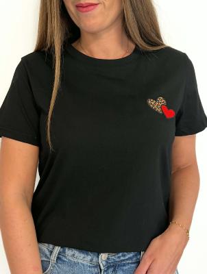 Tee shirt Coeur léo (noir)