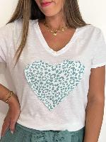 Tee Shirt "coeur" (vert amande)