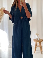 Combi pantalon Léa (bleu canard)