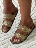 Mules Giulia pailletée (Gold)