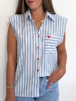 Blouse Olympe (bleu)