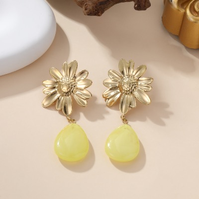 Boucles d’oreilles Marie (jaune)
