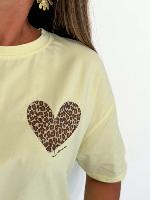 Tee Shirt coeur love (jaune)