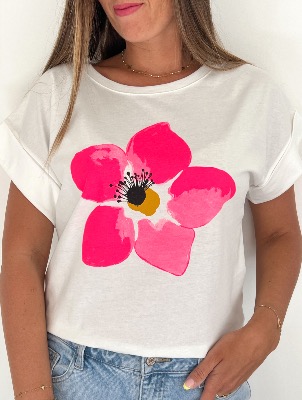 Tee shirt Fleur (rose)