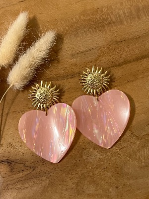 Boucles d’oreilles Noémie (rose)