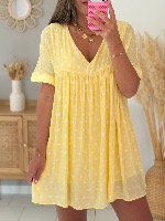 Robe combi Evangeline (jaune) 