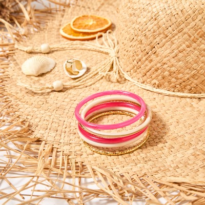 Bracelet joncs (fushia)