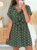 Robe Romane (kaki à pois)
