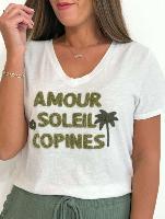 Tee shirt "Soleil copines" (vert)