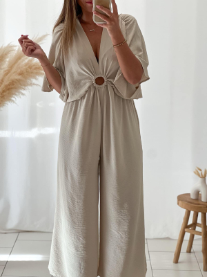 Combi pantalon Léa (Beige)
