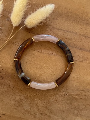 Bracelet Titia (ambre léopard beige)