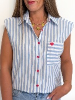 Blouse Olympe (bleu)