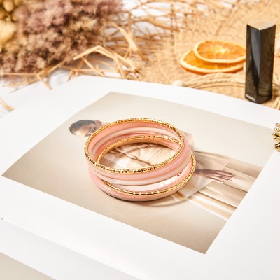 Bracelet joncs (rose)