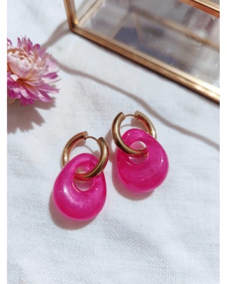 Boucles d’oreilles Léa (fushia)