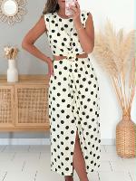 Robe Ornella (écru à pois) 