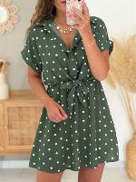 Robe Romane (kaki à pois)
