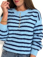 Pull Maxence (rayé bleu)