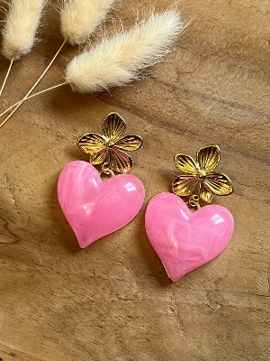 Boucles d’oreilles Alizéa (rose)