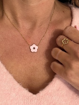 Collier Agathe (rose poudré)
