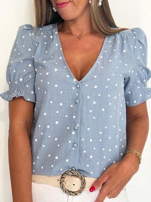 Blouse Vanille (bleue)