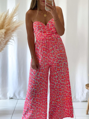 Combi pantalon Isys (Léopard Rose)