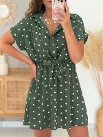 Robe Romane (kaki à pois)