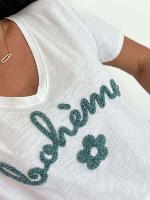 Tee Shirt "bohème" (vert céladon)