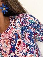 Robe Camilya courte (imprimé bleu)