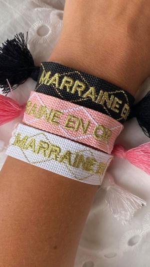 Bracelet inscription Marraine en or