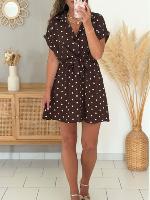 Robe Romane (chocolat à pois)