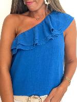  Top One shoulder (bleu roi)