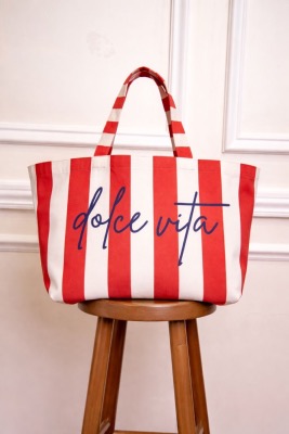 Sac Dolce Vita (rouge/écru)