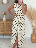 Robe Ornella (écru à pois) 