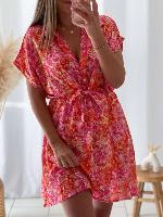 Robe Romane (imprimé rose/orange)