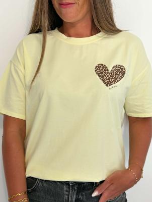 Tee Shirt coeur love (jaune)