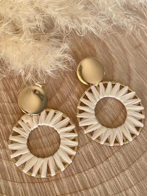 Boucles d’oreilles Rosy (écru)