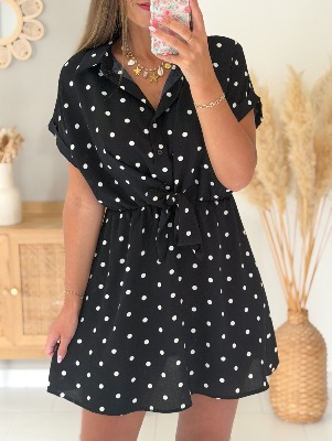 Robe Romane (noire à pois)