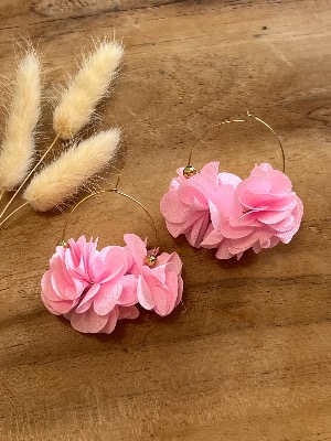 Boucles d’oreilles Tahiti (rose bébé)