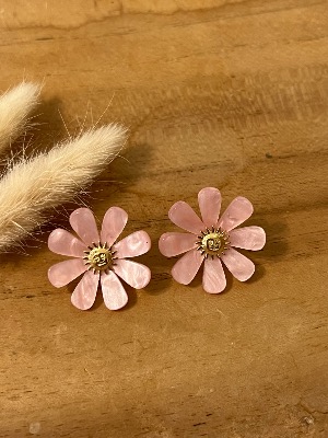 Boucles d’oreilles Fleur (rose)