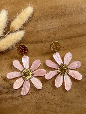Boucles d’oreilles Eve (rose)
