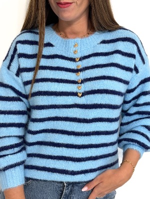 Pull Maxence (rayé bleu)