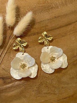 Boucles d’oreilles Isaline (écru)