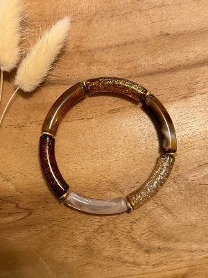 Bracelet Titia (ambre léopard pailleté)