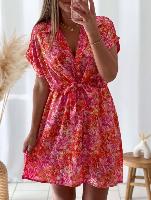 Robe Romane (imprimé rose/orange)