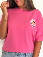 Tee shirt Smiley (rose)