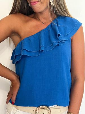  Top One shoulder (bleu roi)