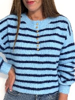 Pull Maxence (rayé bleu)