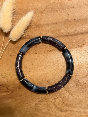 Bracelet Titia (gris léopard pailleté)